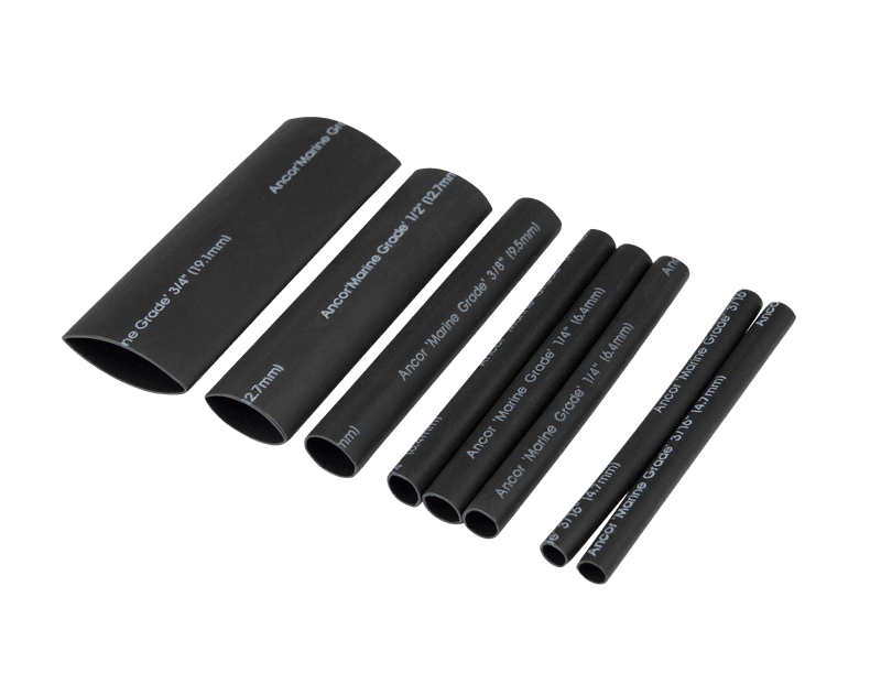 Krympestr?mpesett m/lim, XLPO, ?4.8-?19 x 76mm, Svart - 8stk