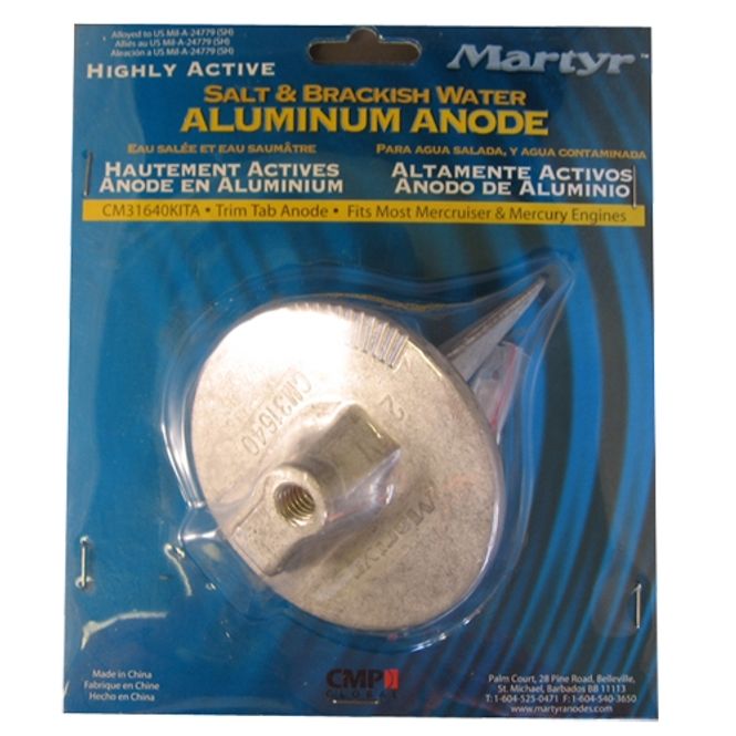 Hovedbilde Merc trimfinne anode med bolt blister, Alu 31640