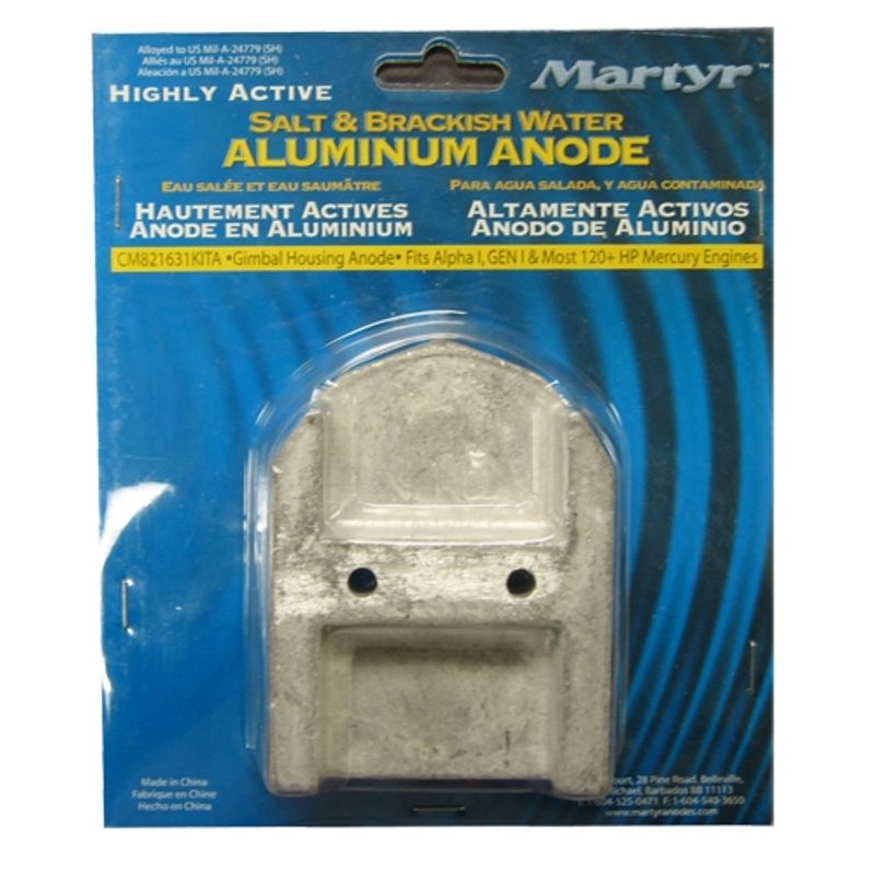 Gimbal Bearing anode med bolt, Alu 821631, CM821631KITA