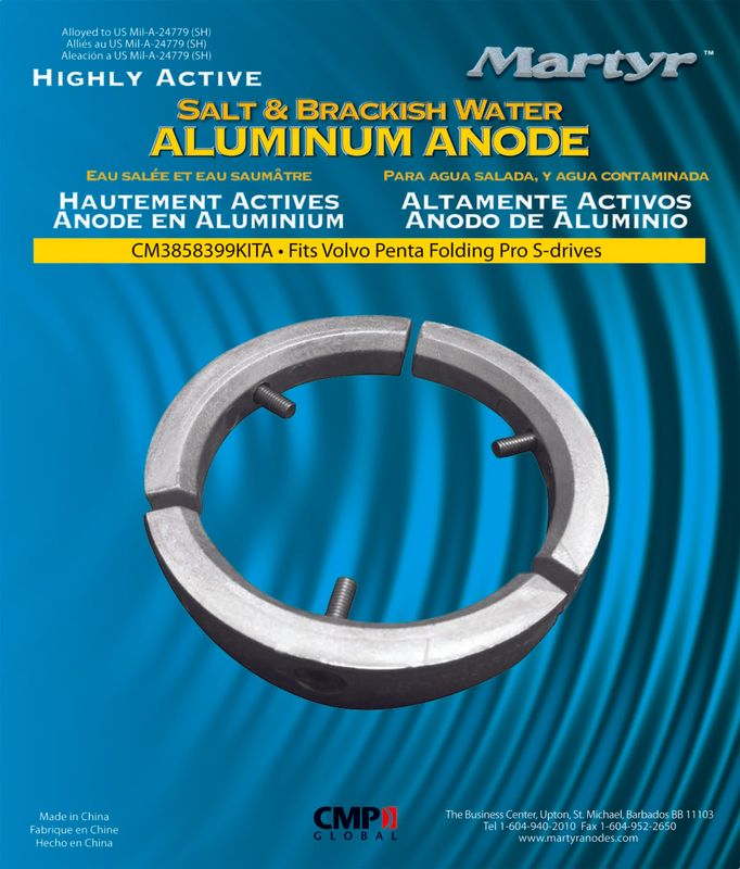 Foldepropell anodesett, Volvo penta. Alu 3858399