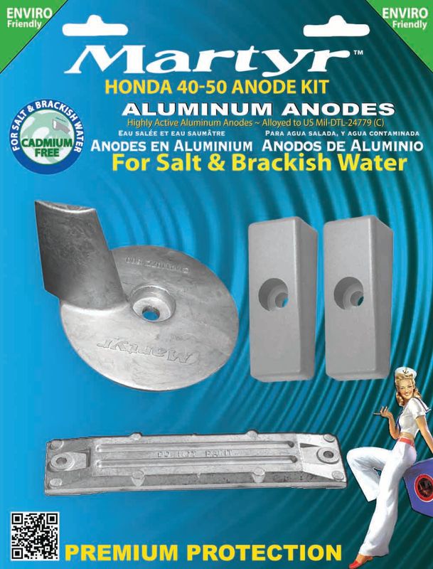 Anodesett Honda BF40-50, Zink