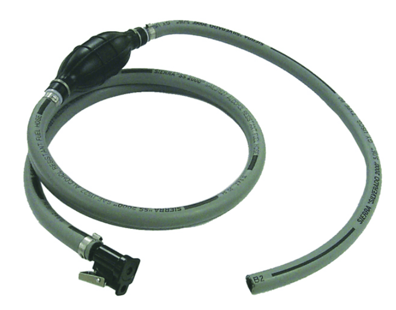 Bensinslange med blære, 10 mm, 2, 4 meter. BRP koblinger